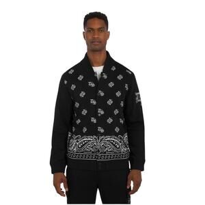 Dogg Supply by Snoop Dogg Unisex Black Bandana Varsity Jacket,Size 3X NEW